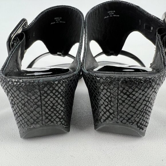 Donald Pliner Womens Ofelia Wedge Sandals Black Python Print size 8.5M - Picture 5 of 16